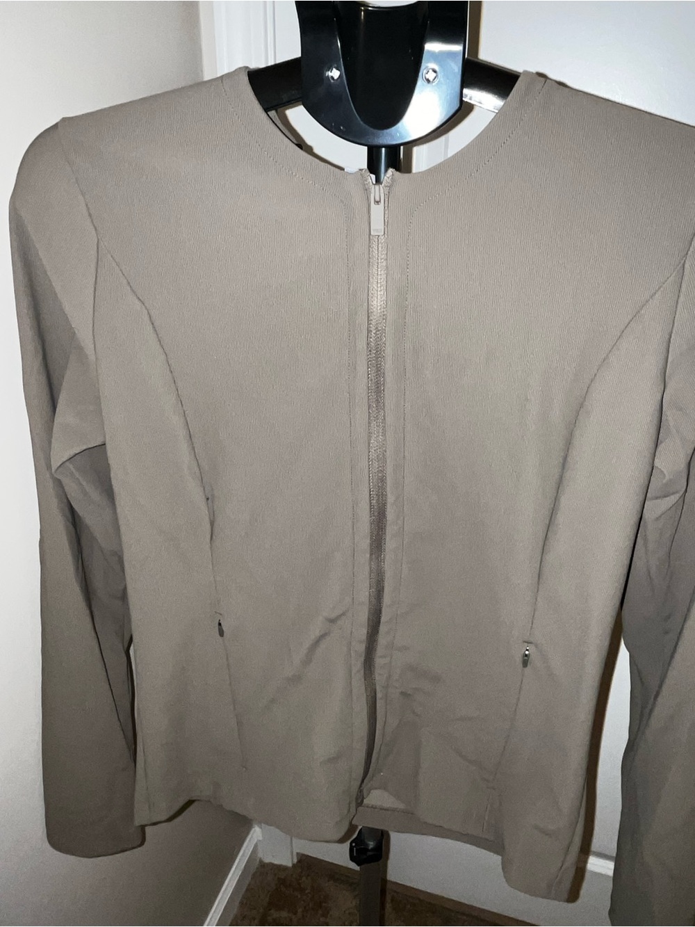 Victoria's Secret Taupe Zip-Front Collarless Jacket